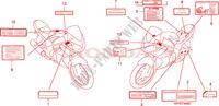 ETIQUETTE DE PRECAUTIONS  pour Honda CBR 125 BLEU de 2005