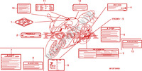 ETIQUETTE DE PRECAUTIONS pour Honda CBR 600 RR GRIS ORANGE de 2011