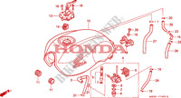 RESERVOIR A CARBURANT pour Honda CB SEVEN FIFTY 750 34HP de 2001