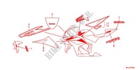 AUTOCOLLANTS (2) pour Honda CBR 600 RR VERMELHO de 2012
