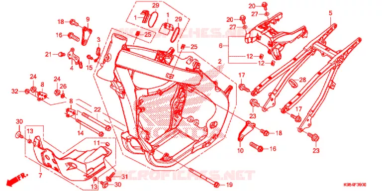 CADRE Honda MOTO 250 CRF 2018  CRF250RJ