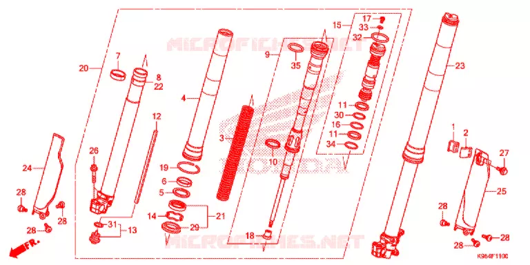 FOURCHE Honda MOTO 250 CRF 2018  CRF250RJ