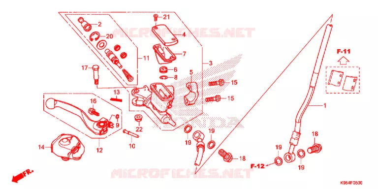 MAITRE CYLINDRE DE FREIN AVANT Honda MOTO 250 CRF 2018  CRF250RJ