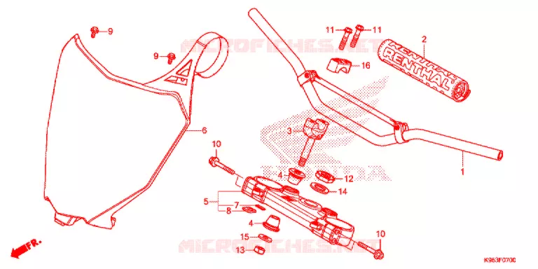 GUIDON - TE DE FOURCHE Honda MOTO 250 CRF 2018  CRF250RJ