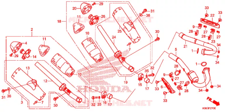 SILENCIEUX D'ECHAPPEMENT Honda MOTO 250 CRF 2018  CRF250RJ