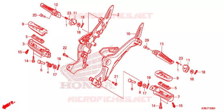 REPOSE PIED Honda MOTO 125 MSX 2018  MSX125J_CA