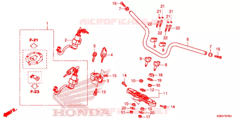 GUIDON Honda MOTO 125 GROM 2018  MSX125J_U