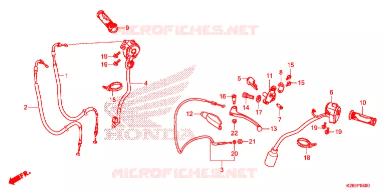LEVIER DE GUIDON - CABLE - COMMODO Honda MOTO 125 MSX 2018  MSX125J
