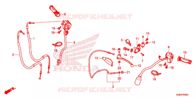 LEVIER DE GUIDON - CABLE - COMMODO Honda MOTO 125 GROM 2019  MSX125AK