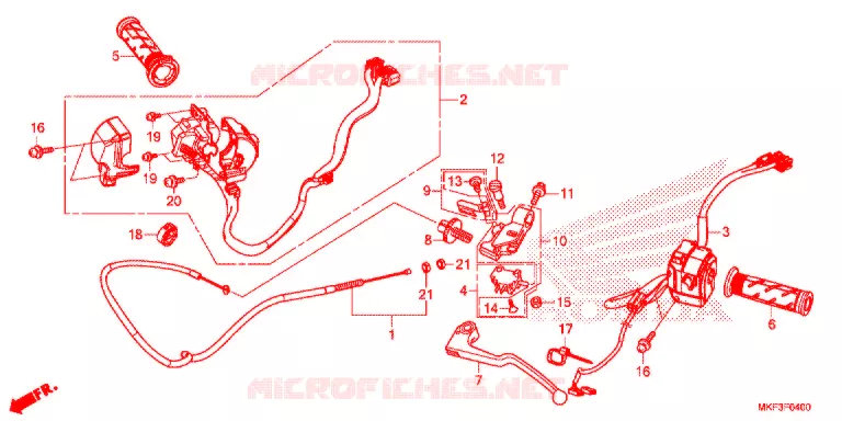 LEVIER DE GUIDON - CABLE - COMMODO Honda MOTO 1000 CBR 2020  CBR1000RAJ