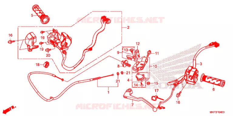 LEVIER DE GUIDON - CABLE - COMMODO Honda MOTO 1000 CBR 2018  CBR1000RAJ