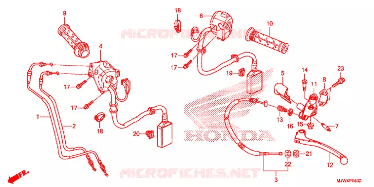 LEVIER DE GUIDON - CABLE - COMMODO Honda MOTO 500 CB 2018  CB500XAJ