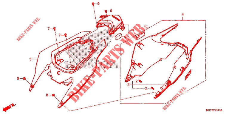 CARENAGES ARRIERE pour Honda CBR 1000 RR SP2 de 2019