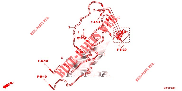 DURITE DE FREIN ARRIERE pour Honda CBR 1000 RR SP2 de 2019