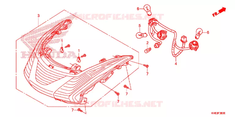 FEUX ARRIERE Honda SCOOTER 110 SPACY 2018  SCR1105WHJ
