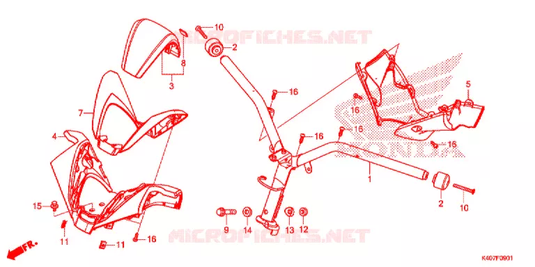 GUIDON - CARENAGE (NSS125ADK) Honda SCOOTER 125 FORZA 2020  NSS125ADK
