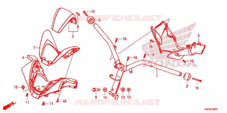GUIDON - CARENAGE (NSS125ADK) Honda SCOOTER 125 FORZA 2018  NSS125ADK
