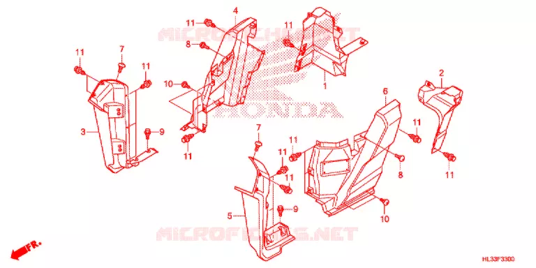 COUVERCLES LATERAUX Honda ATV 700 PIONEER 2018  SXS700M4J