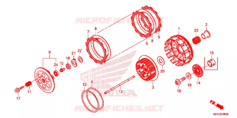 Kit Disques Garnis D'embrayage Pour Honda CRF 450 (2002-2012) - Neuf Sous Emballage