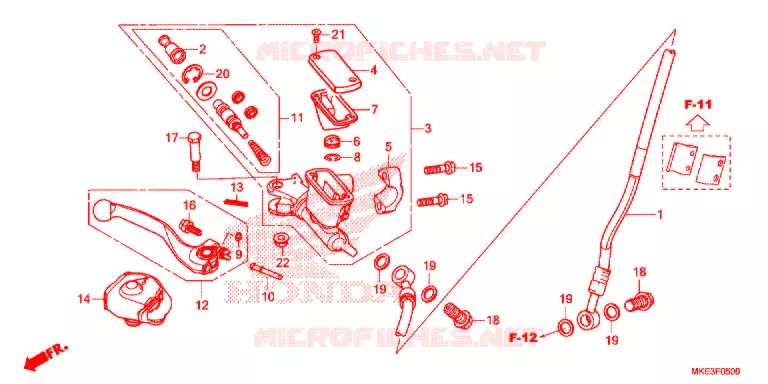 MAITRE CYLINDRE DE FREIN AVANT Honda MOTO 450 CRF 2018  CRF450RJ