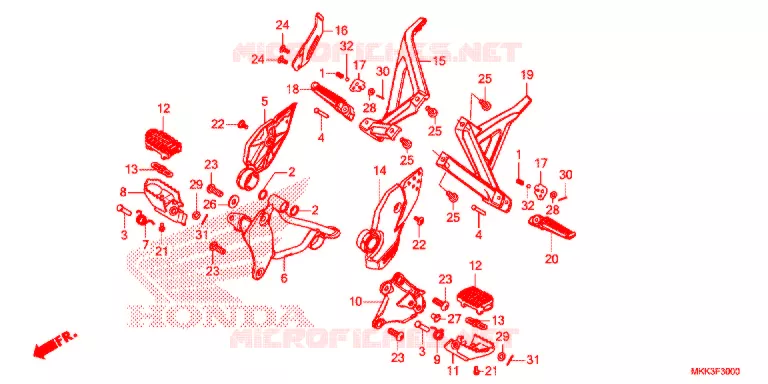REPOSE PIED Honda MOTO 1000 AFRICA-TWIN 2018  CRF1000DJ