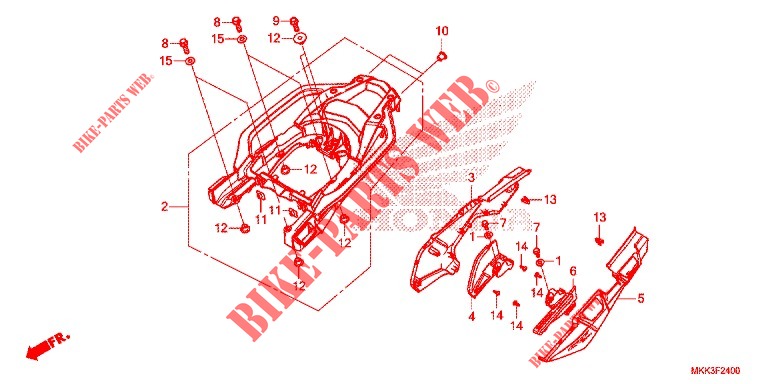COUVERCLE LATERAL   PORTE BAGAGE ARRIERE (CRF1000A/AL/D/DL) pour Honda AFRICA TWIN 1000 DCT de 2019