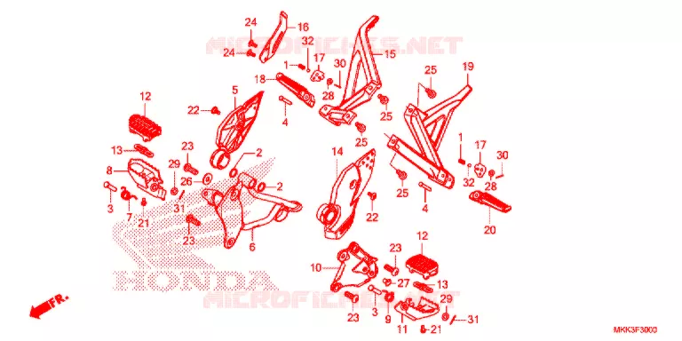 REPOSE PIED Honda MOTO 1000 AFRICA-TWIN 2018  CRF1000DJ