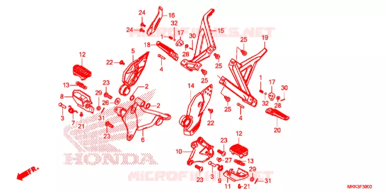 REPOSE PIED Honda MOTO 1000 AFRICA-TWIN 2018  CRF1000AJ