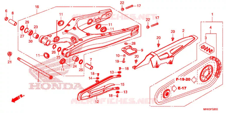 BRAS OSCILLANT Honda MOTO 1000 AFRICA-TWIN 2018  CRF1000ALJ