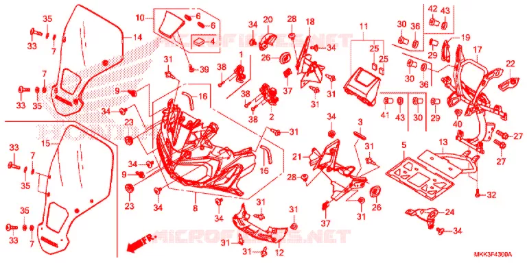 CARENAGE AVANT Honda MOTO 1000 AFRICA-TWIN 2018  CRF1000ALJ