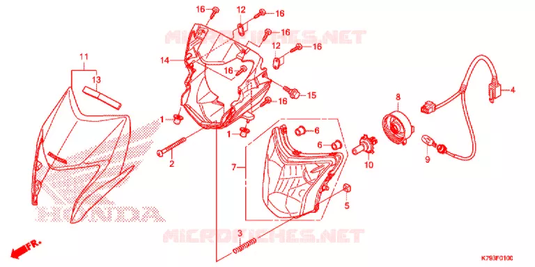 PHARE Honda MOTO 190 XR 2018  XR190LH