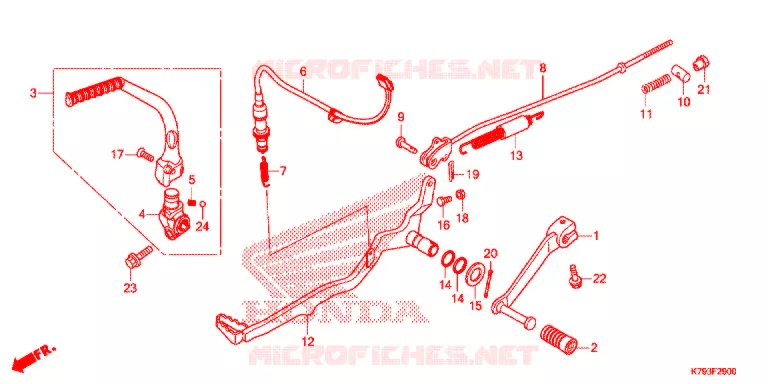 PEDALE Honda MOTO 190 XR 2017  XR190LH