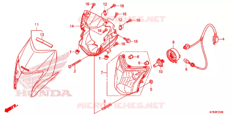 PHARE Honda MOTO 190 XR 2017  XR190LH