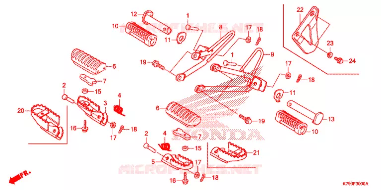 REPOSE PIED Honda MOTO 190 XR 2022  XR190LH