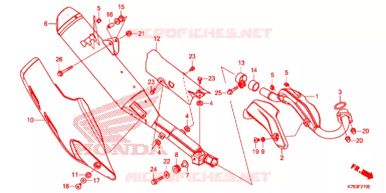 SILENCIEUX D'ECHAPPEMENT Honda MOTO 190 XR 2021  XR190LH