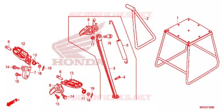 REPOSE PIED - BEQUILLE Honda MOTO 450 CRF 2020  CRF450RXK