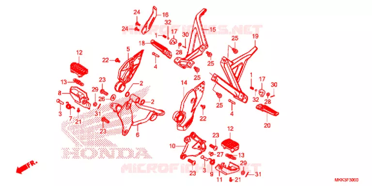 REPOSE PIED Honda MOTO 1000 AFRICA-TWIN 2018  CRF1000ALJ