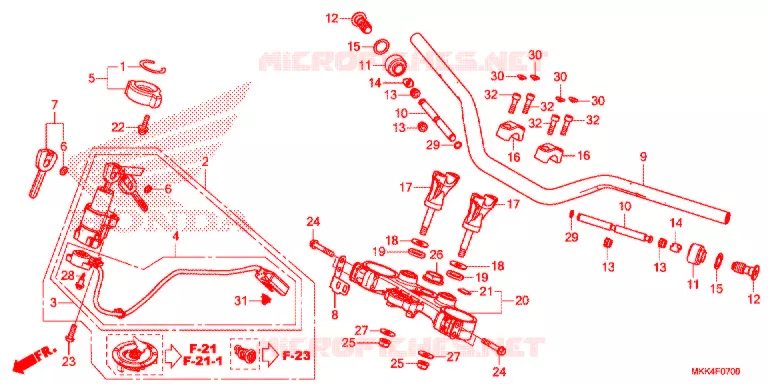 GUIDON - TE DE FOURCHE Honda MOTO 1000 AFRICA-TWIN 2018  CRF1000A2J