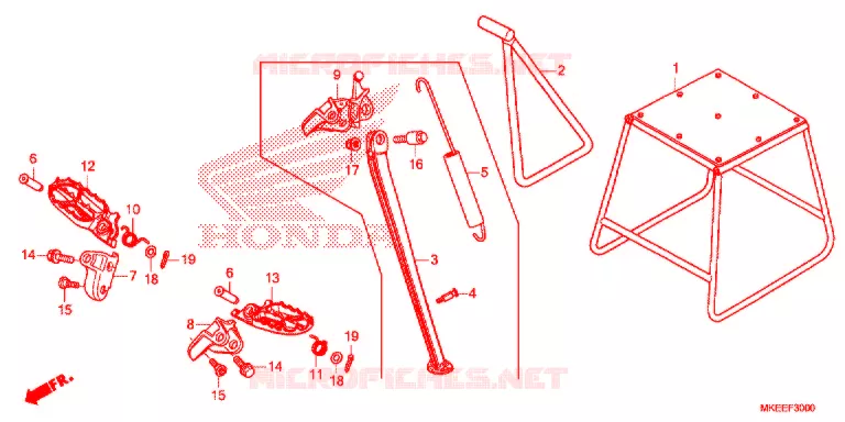 REPOSE PIED - BEQUILLE Honda MOTO 150 CRF 2018  CRF150RBJ