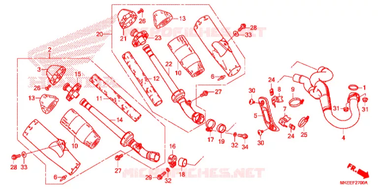 SILENCIEUX D'ECHAPPEMENT Honda MOTO 150 CRF 2018  CRF150RBJ