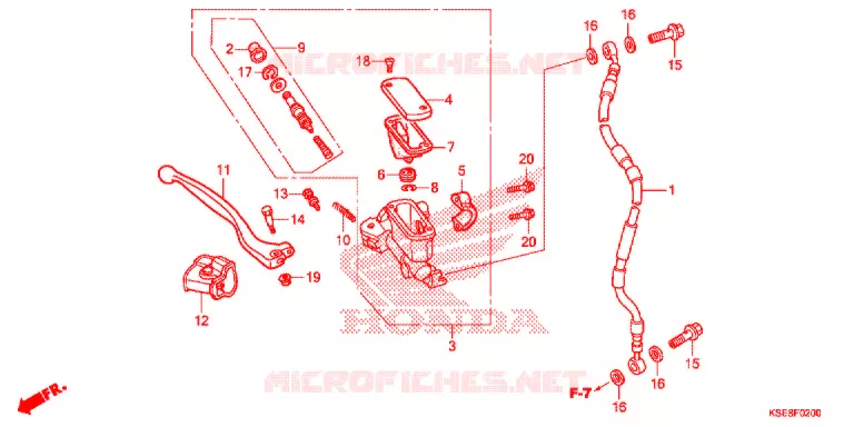 MAITRE CYLINDRE DE FREIN AVANT Honda MOTO 150 CRF 2018  CRF150RBJ