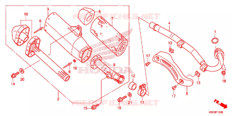 SILENCIEUX D'ECHAPPEMENT Honda MOTO 150 CRF 2018  CRF150RBJ