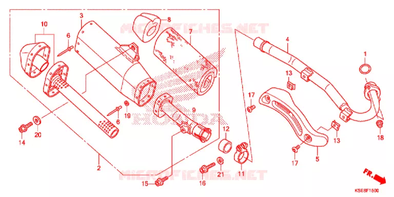 SILENCIEUX D'ECHAPPEMENT Honda MOTO 150 CRF 2018  CRF150RJ