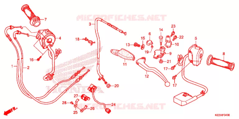 LEVIER DE GUIDON - CABLE - COMMODO Honda MOTO 250 CRF 2018  CRF250RLJ