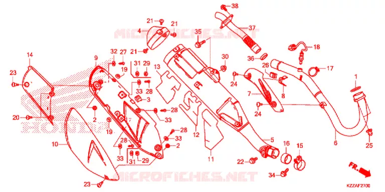 SILENCIEUX D'ECHAPPEMENT Honda MOTO 250 CRF 2018  CRF250RLJ