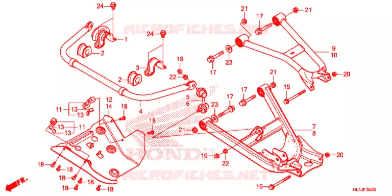 TRIANGLES - BARRE ANTI ROULIS Honda ATV 1000 PIONEER 2018  SXS1000M3PJ
