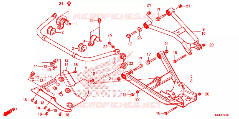 TRIANGLES - BARRE ANTI ROULIS Honda ATV 1000 PIONEER 2018  SXS1000M3PJ