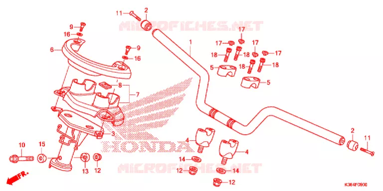 GUIDON - CARENAGE Honda SCOOTER 150 PCX 2018  WW150J_A