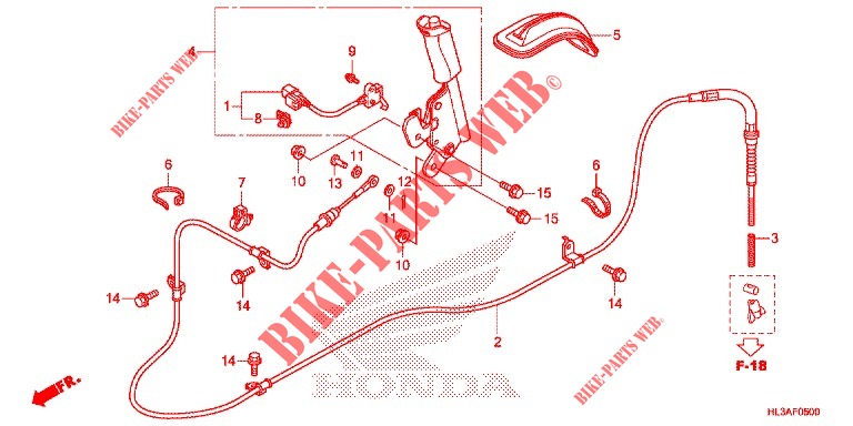 FREIN DE STATIONNEMENT pour Honda PIONEER 700 M4 RED de 2018