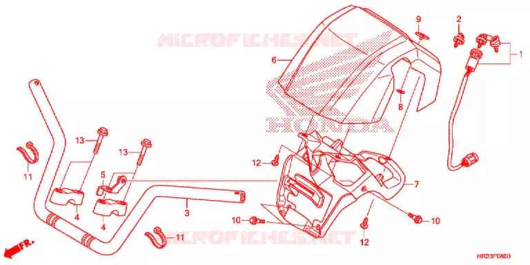 GUIDON Honda ATV 420 FOURTRAX 2018  TRX420FE1J